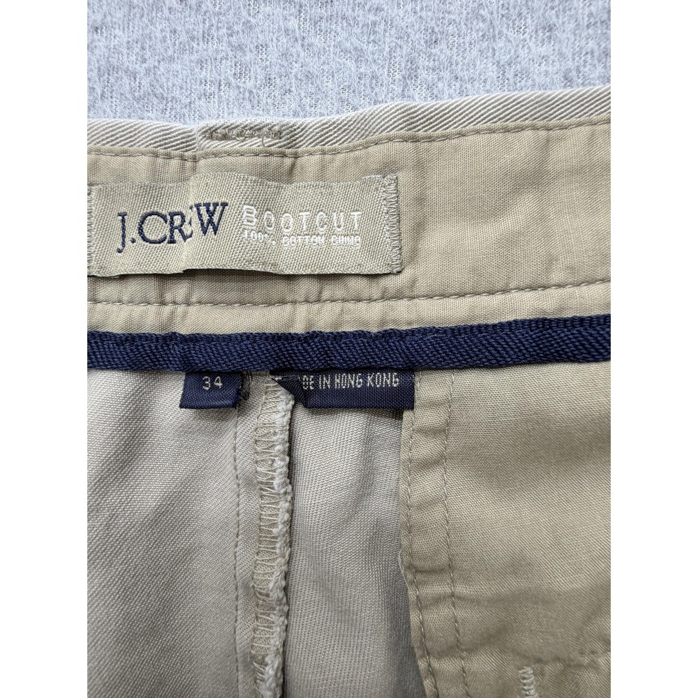 J.Crew Pants Mens 34x30 Beige Bootcut Chino Regular Fit Casual Vtg - Picture 11 of 16